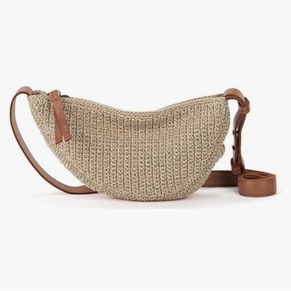 The Sak Tan and Brown Tess crochet Crossbody Bag